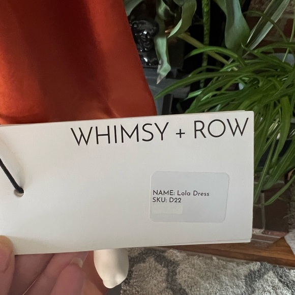 Whimsy+Row NWT Burnt Orange Lola Satin Wrap Midi - Picture 6 of 10